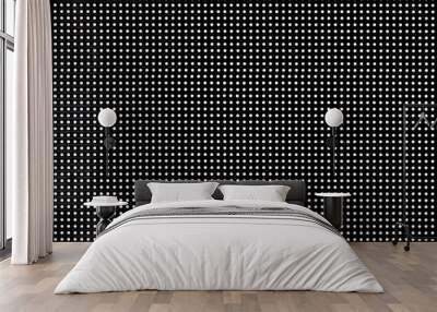 LED screen with digital dots on black background. Display texture Wall mural