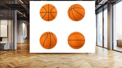 Rubber orange ball for mini basketball game isolated on white background Wall mural