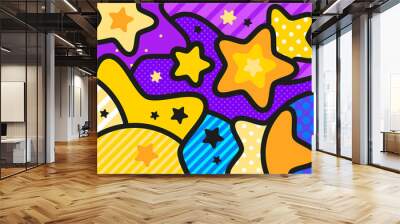 STAR SPACE pop art modern vector illustration for your design.  Wall mural