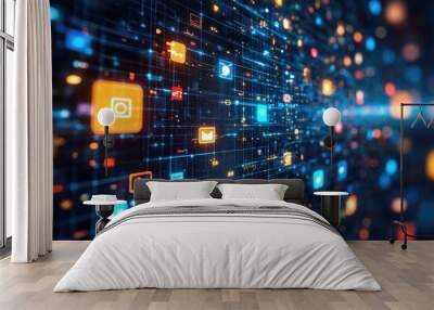 Concept of digital content and social network services including NFTs Wall mural