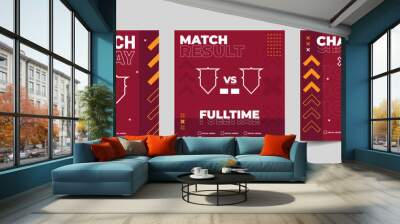 Set of modern sport match social media vector template Wall mural