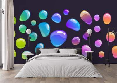 cartoon colorful glue drops set. color blobs. Wall mural