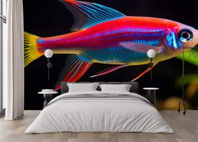 Neon Tetra: The Luminous Star of Freshwater Habitats - An Explorer's Delight Wall mural