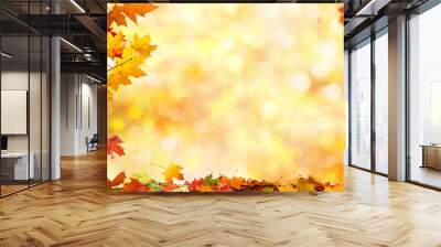 autumn background with maple leaves Wall mural