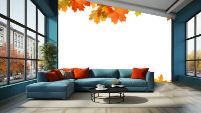 Autumn falling maple leaves  frame Wall mural