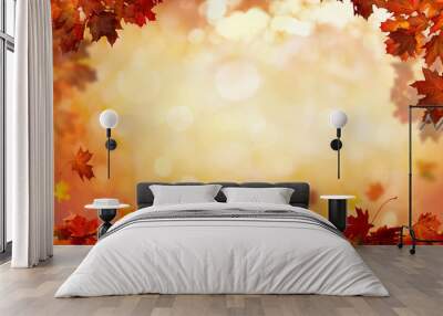 Beautiful  landscape . Colorful foliage in the park. Falling  leaves natural background . Wall mural