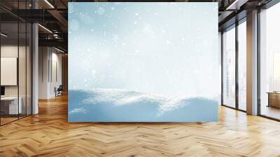 Winter  background .Merry Christmas and happy New Year greeting card with copy-space. Christmas landscape with snow and fir trees Wall mural