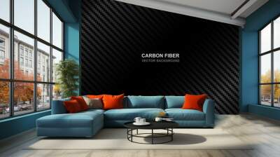 Abstract .Carbon fiber background. black background ,light and shadow. Vector. Wall mural