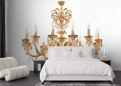 Chandelier isolated on white background Wall mural