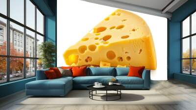 Cheese on white background Wall mural