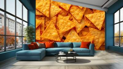 Close up picture of nachos cracker texture Wall mural