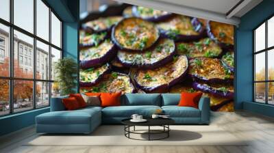 Eggplant chips baked Wall mural