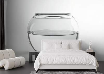 Fish bowl on white background with nothing inside Wall mural