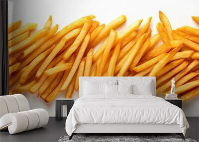 French fries frame on white background Wall mural