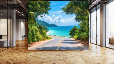 Gorgeous Thai seaside road Wall mural