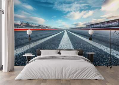 Infinity empty international race track with blurred motion effect Wall mural