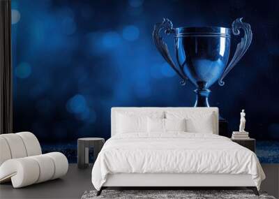 Isolated white background silver trophy Wall mural