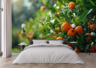 Jeju mandarins Korean mandarins orchard fruit Wall mural