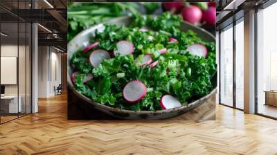 Kale radish and herb salad Wall mural