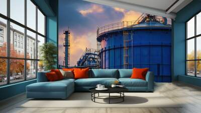 Refinery industry s natural gas storage tank Wall mural