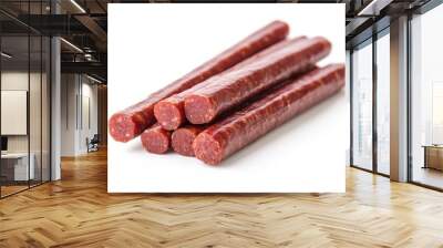 Snack of isolated meat sausage stick Wall mural