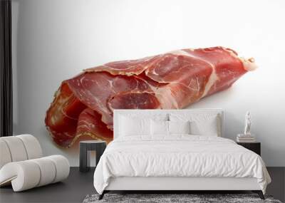 Spanish Serrano ham on white background Wall mural