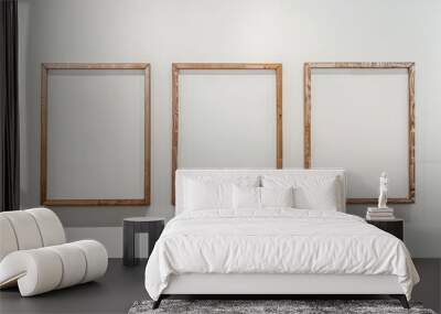 three empty frames on a wall Wall mural