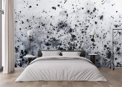 Toxic mold and fungal bacteria on a white wall symbolize condensation dampness water infiltration humidity and respiratory issues Wall mural