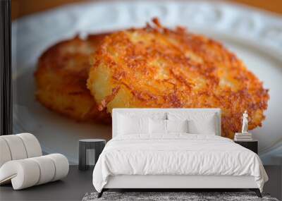 Two seasoned potatoes on a dish Wall mural