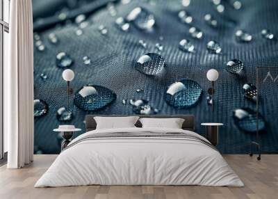 Water drops on waterproof textile Waterproof fabric on furniture Wall mural