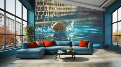 Water polo in a pool with gear Wall mural