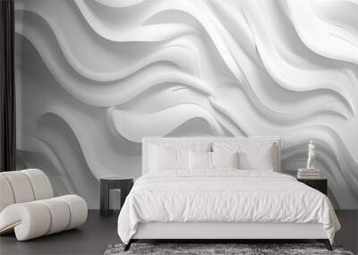 White abstract texture in 3d paper art style suitable for cover design book design poster cd cover flyer website backgrounds or advertising with a unique conce Wall mural