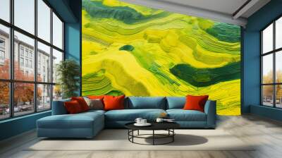 Abstract landscape rice terraces field in colorful.nature agriculture patterns,beautiful greeny hills or valley mountain.generative ai art Wall mural