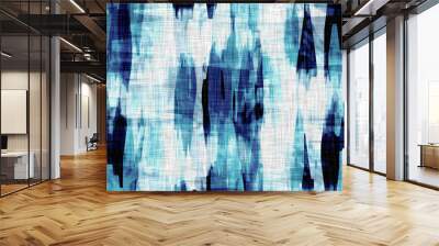 Mottled cyanotype blue white linen texture. Faux photographic tie dye sun print effect for trendy out of focus fashion swatch. Distorted mono print in 2 tone color. High resolution repeat tile.  Wall mural