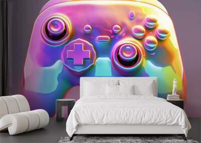 3d gamepad, joystick controller, entertainment gaming symbol concept illustration Wall mural