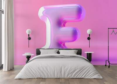 3D rendering letter F, 3d style decorated capital letter F Wall mural