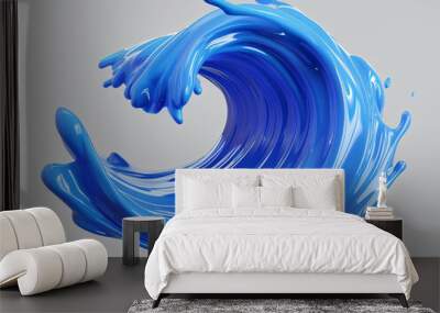 3D rendering of wave elements summer spray 3D decorative design Wall mural