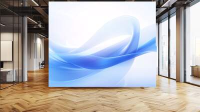 Abstract light blue background, transparent gradient stained glass background 3D rendering Wall mural