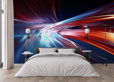 Abstract speed light background, glowing speed lines modern technology scene illustration Wall mural