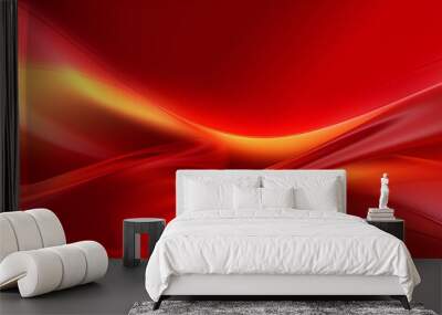 Anniversary red festive party building abstract red wave background material Wall mural