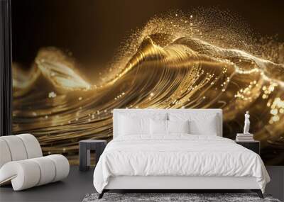 Black gold abstract background, abstract black gold background design line style Wall mural