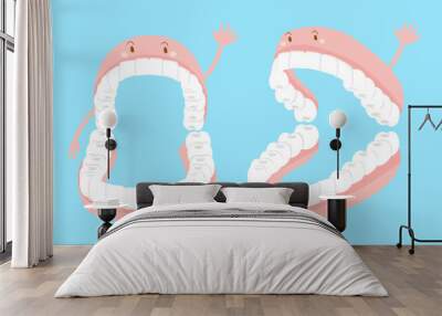 cartoon false tooth with gums Wall mural