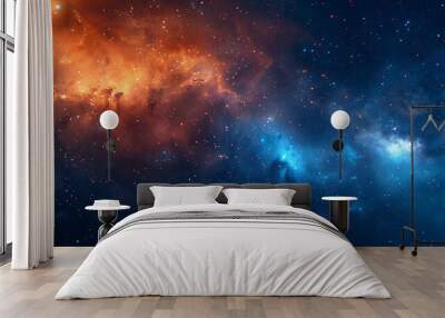 Digital space abstract graphic poster with galaxy and nebula Wall mural