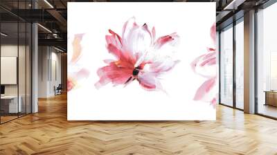 Flowers watercolor illustration.Manual composition.Big Set watercolor elements. Wall mural