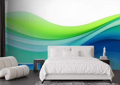 futuristic 3d wavy abstract background, digital green particles concept illustration Wall mural