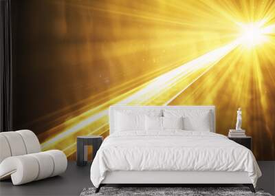 Golden ray background, gradient abstract PPT background Wall mural