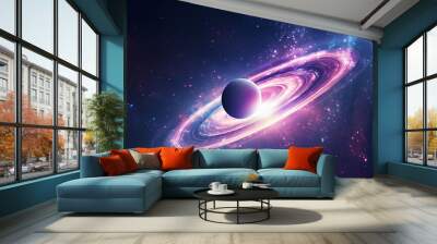 Planet universe vortex planet starry sky future technology concept illustration background Wall mural