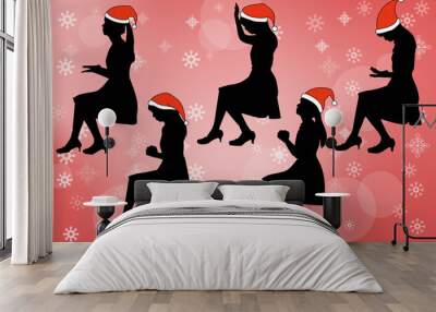 silhouette of woman Wall mural