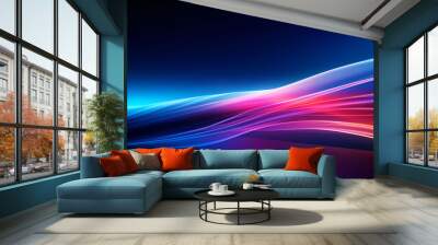 Streamlined speed light blue and purple special effects, abstract technology blue KV main visual business background Wall mural