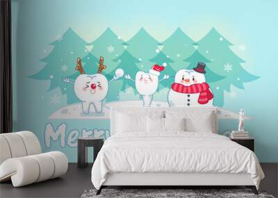 tooth with christmas Wall mural